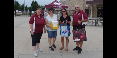 Pictured volunteering at the event, from left: Common Council President Jenna Koch; Karen Russell, teaching assistant; Maureen Zarcone, Tonawanda Education Association president and Tonawanda High School social studies teacher; and Tom Newman, councilman . (Photos by Larry Austin)